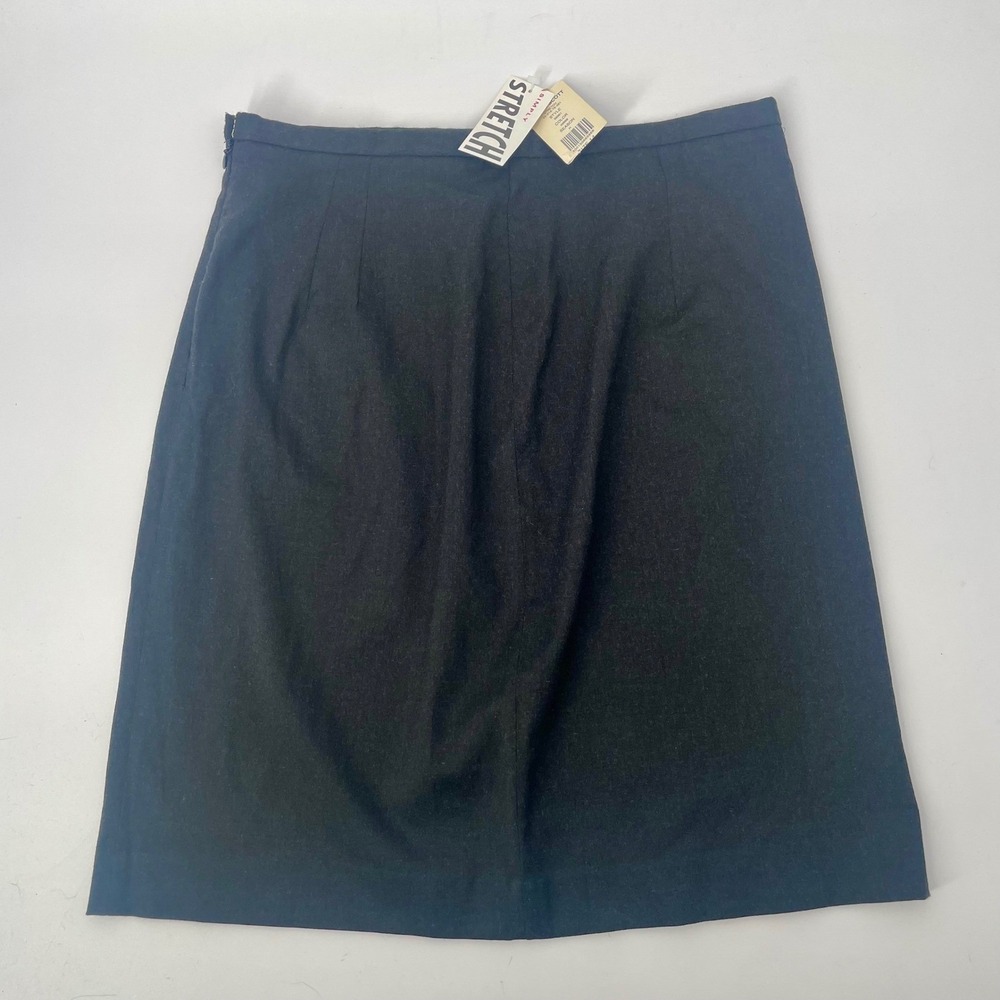 NWT Karen Scott Stretch Black Midi Skirt 14 Knee Length Classic Preppy‎ A-Line